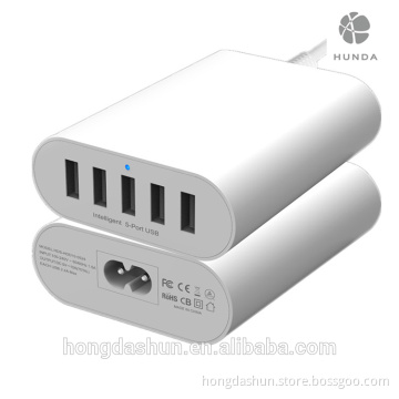 5 port multi usb mobile phone charger station ac power adapter for samsung galaxy s6/7/edge htc